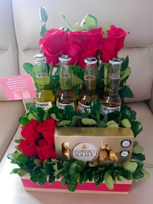 Ramo de Rosas y Cerveza en Funza R159 - Floristería en Funza Te Mando Flores.